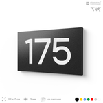 Номер на дверь 175, табличка на дверь для офиса, квартиры, кабинета, аудитории, склада, черная 120х70 мм, Айдентика Технолоджи