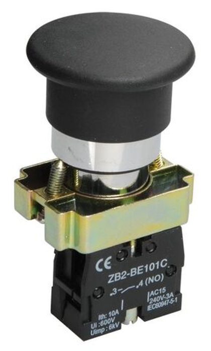 Кнопка управления LAY5-BC21 "Грибок" 1з черная IEK