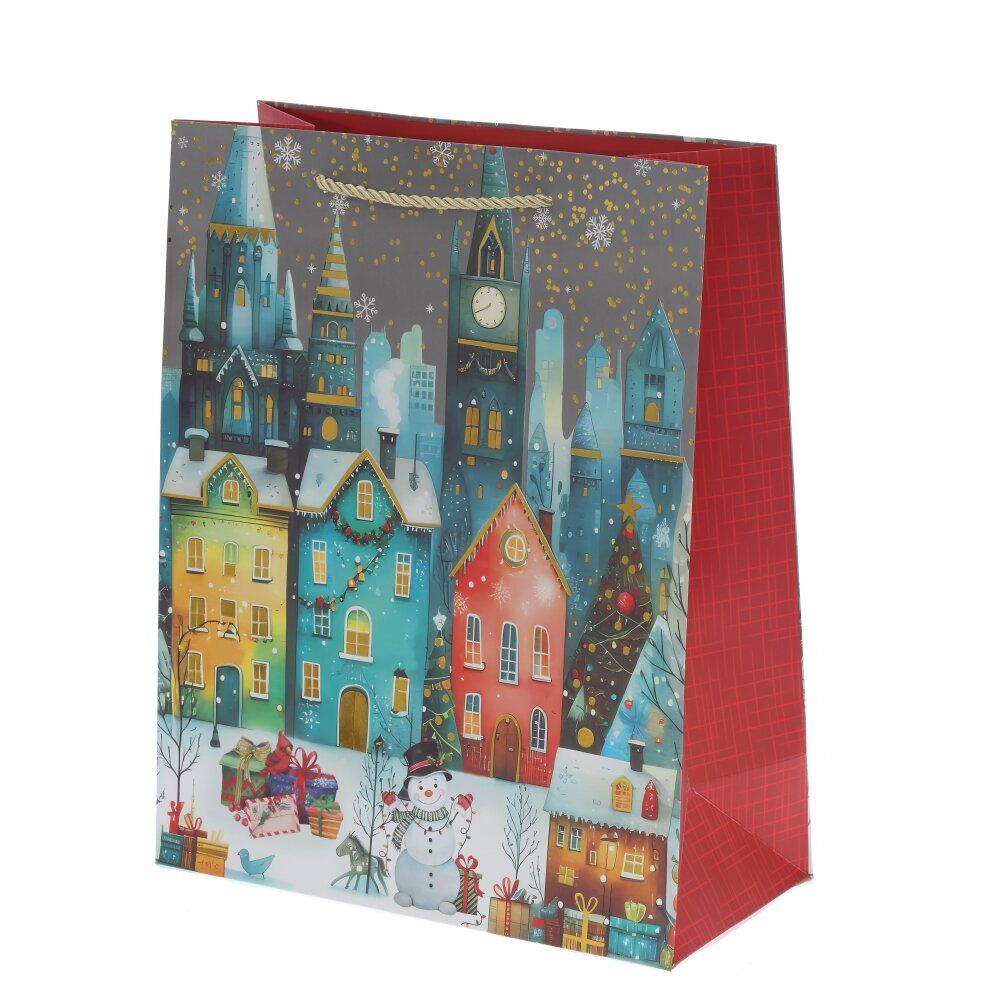 GAEM Пакет подарочный L (бумага 210г/м2, блок 12шт), L30 W12 H40 см, 4в.