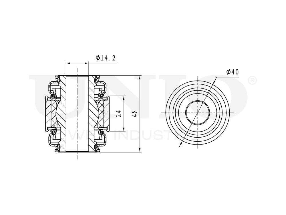 Сайлентблок задней цапфы плавающий UNIO RMP-20658