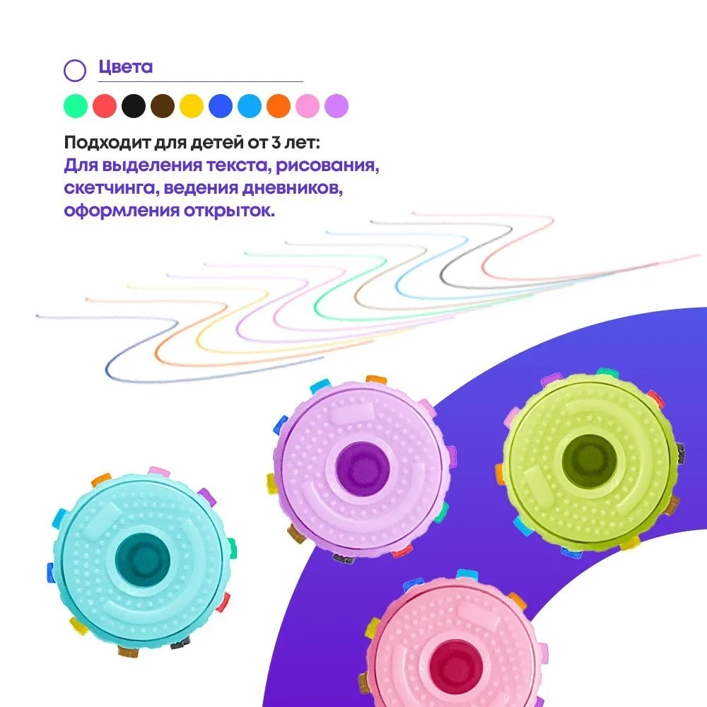 Ручка шариковая автоматическая 10 в 1 с фигуркой Авокадо, MC-Basir, авторучка канцелярская детская 10 цветов с резиновой игрушкой