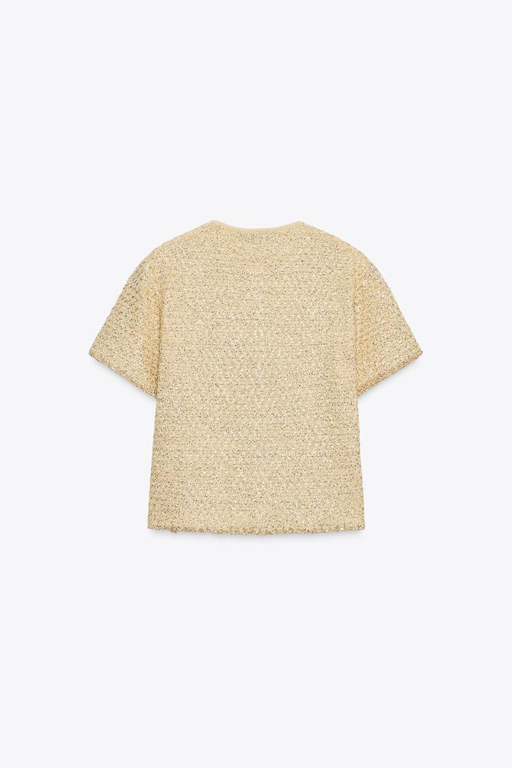 ZARA КАРДИГАН С ПАЙЕТКАМИ, ЦВЕТ СЛИВОЧНОГО МАСЛА