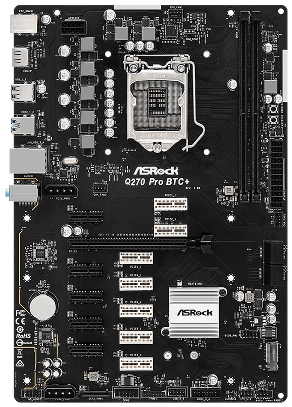 Материнская плата ASRock Q270 Pro BTC+