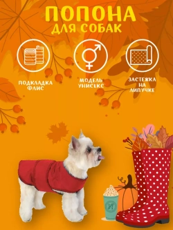 Утепленная попона для собак малых средних пород