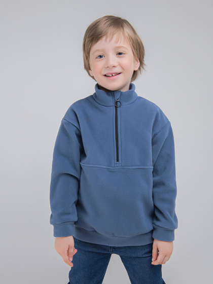 Олимпийка флисовая на молнии "Джинс"