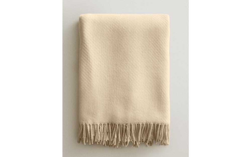 Zara Home плед из полиэстера, экрю, 140x190 см · 3367/004