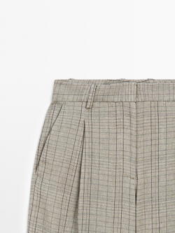 Massimo Dutti Костюмные брюки в клетку, бежевый
