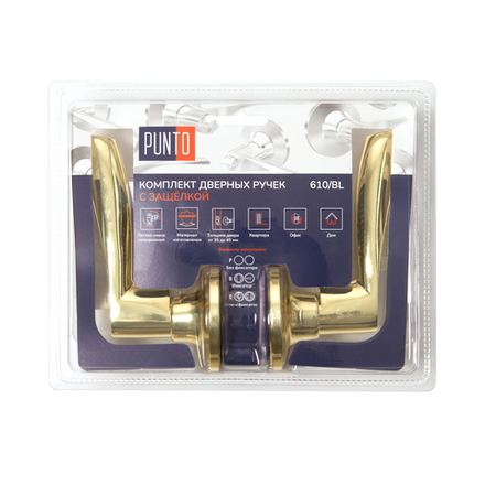 Ручка защелка DK610/BL PB-PS (без фик.) золото