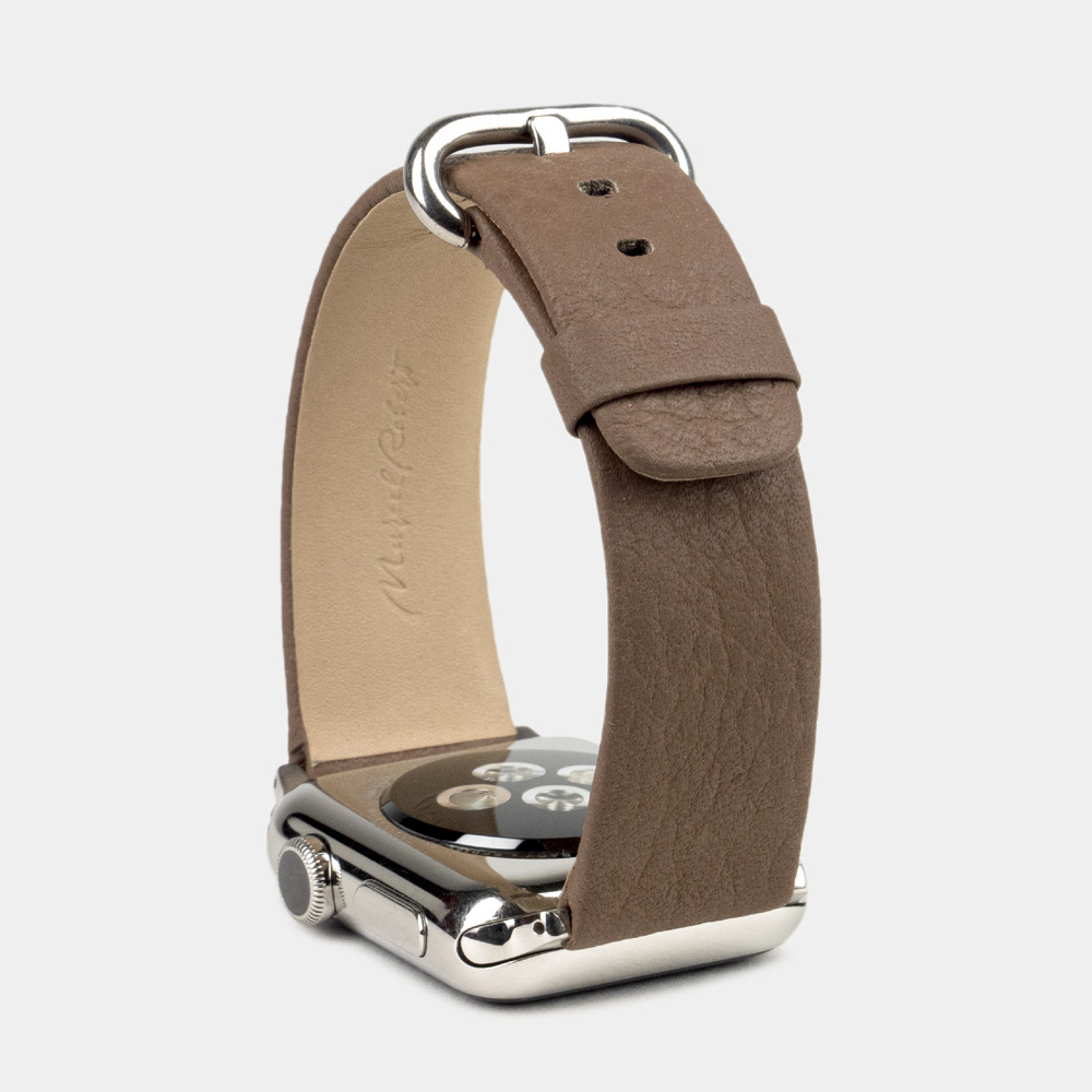 Ремешок для Apple Watch 44/45/46 mm из кожи теленка, цвета кофе