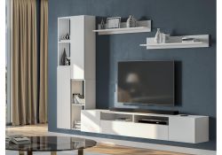 Модульная гостиная Валенсия комплектация 4 белый текстурный