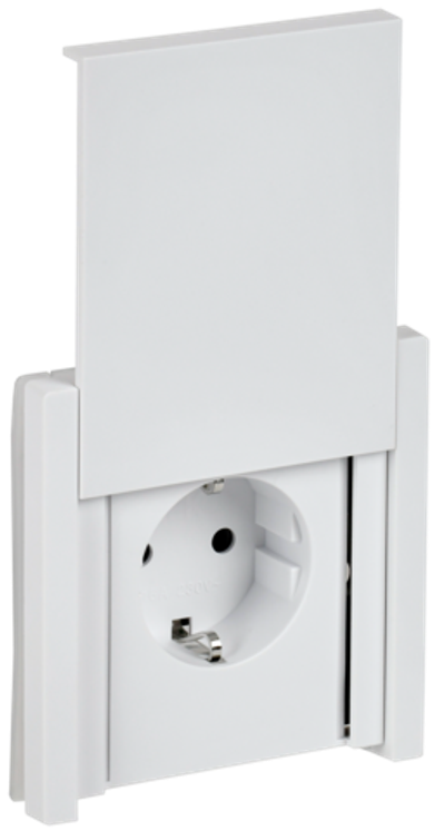 FORTE&PIANO Розетка 1-местная с заземлением с защитными шторками и крышкой безвинтовое крепление 16А IP44 FP219 белый IEK