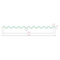 Профнастил RAL 8017 С 21 двухсторонний 0,45*1000*