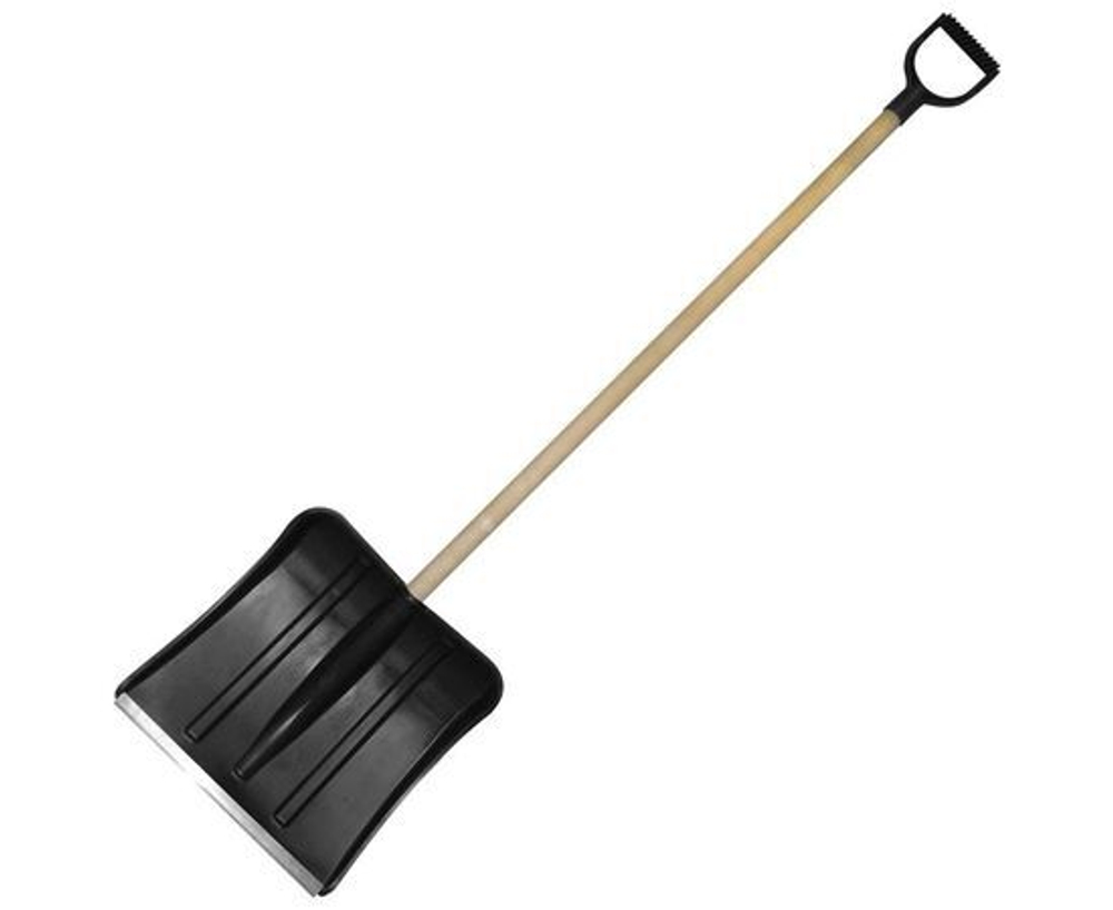 Лопата снеговая "СНЕЖИНКА" (алюминиевая планка) 380х380мм диаметр 32мм