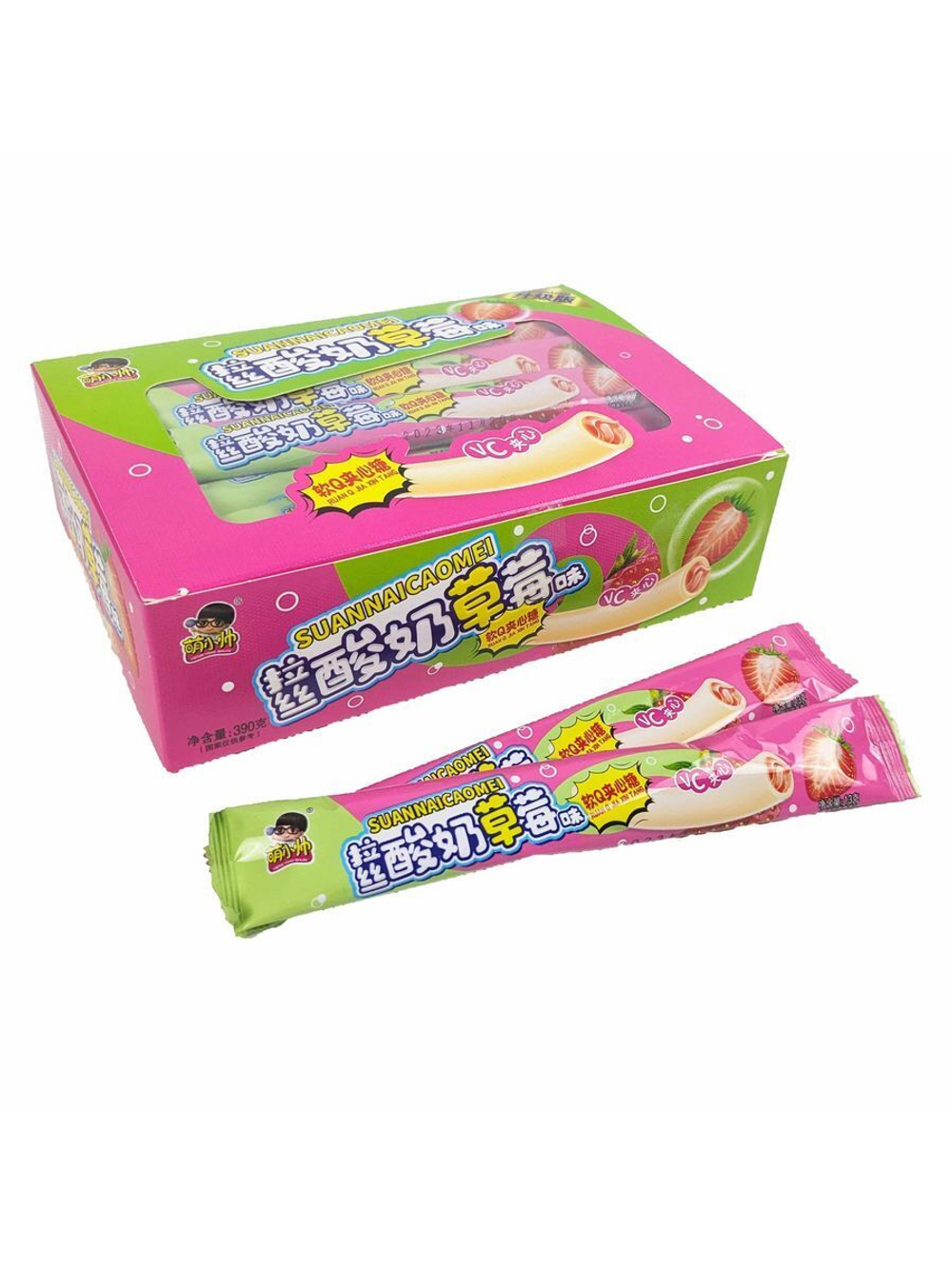 Жевательные конфеты тянучки со вкусом Клубники 390 г
