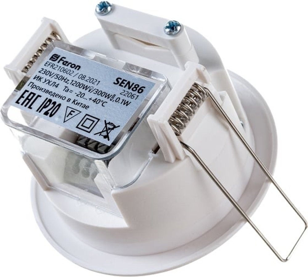Датчик движения 230V 1200W 6m 360° белый SEN86 Feron 22061