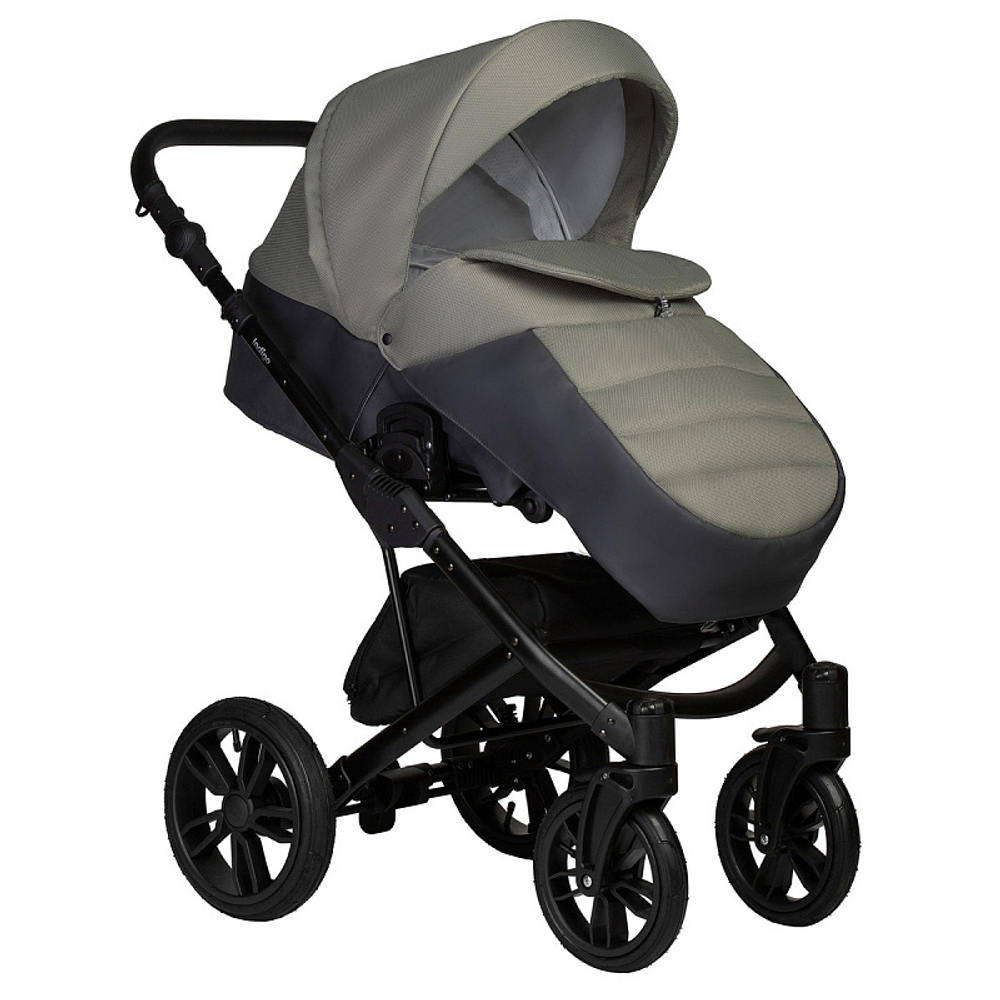 Детская коляска Indigo Mio S 2 в 1 05 т.серая кожа+зеленый