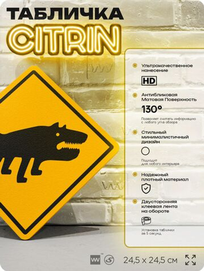 Табличка "Осторожно, злая собака" шуточная прикольная табличка на дверь и стену, для офиса и дома, декоративный знак, 24,5х24,5 см, пластиковая, Айдентика Технолоджи