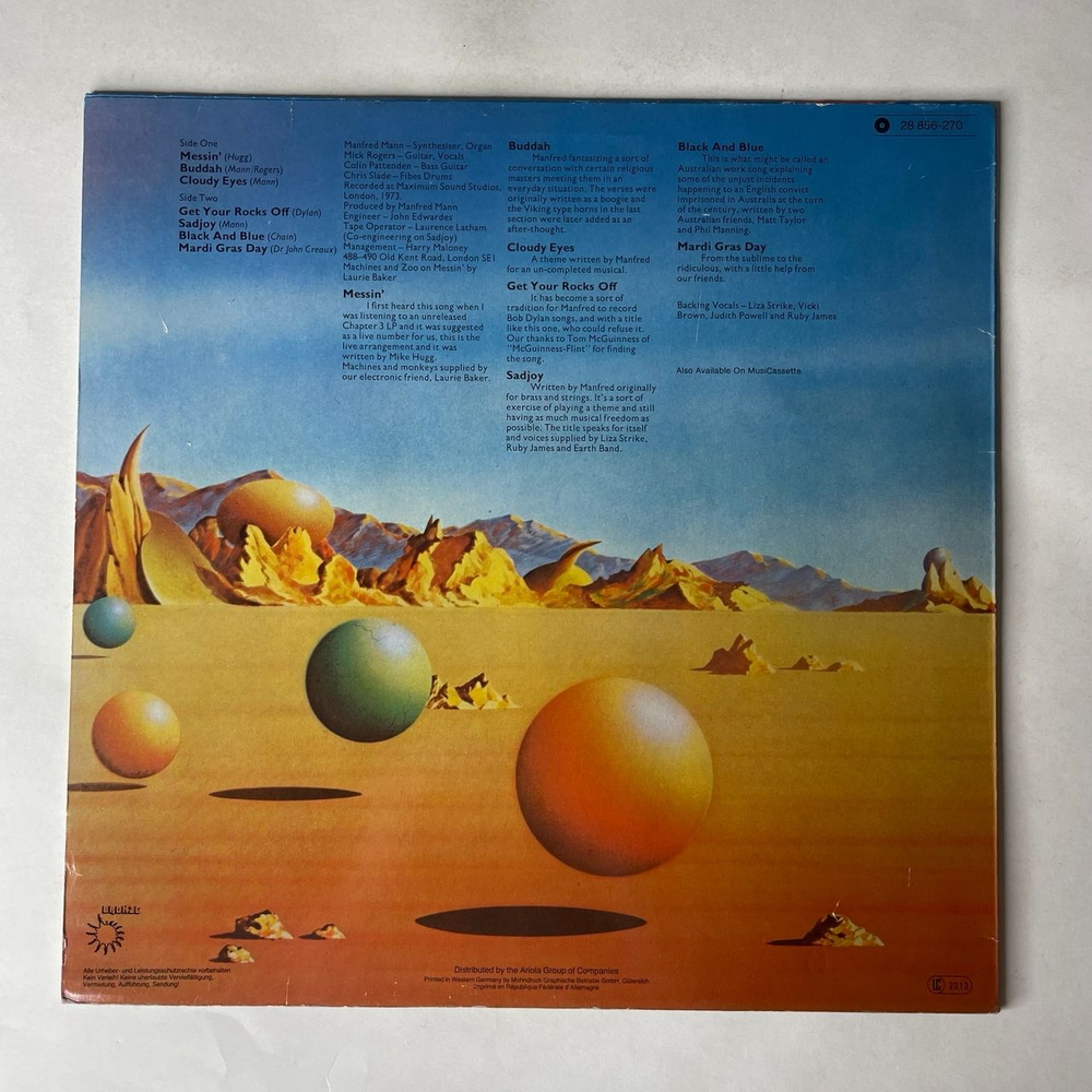 Винтажная виниловая пластинка LP Manfred Mann's Earth Band Messin (Германия 1983) Buddah