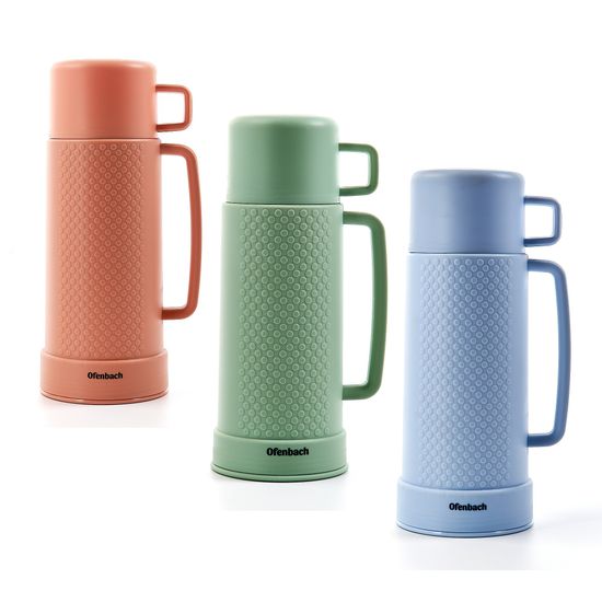 Термос 1000 мл. пластиковый со стеклянной колбой Ofenbach NB 101325