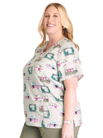 Топ медицинский женский Cherokee Tooniforms TF738, зеленый, XL