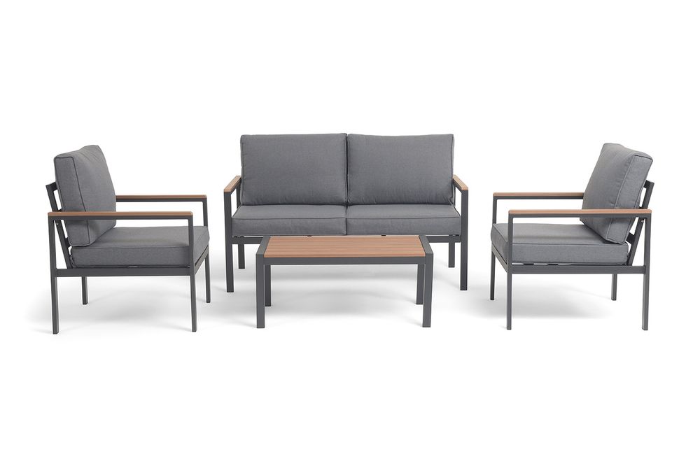 "Пион" лаунж-зона 4-местная из алюминия, цвет серый
