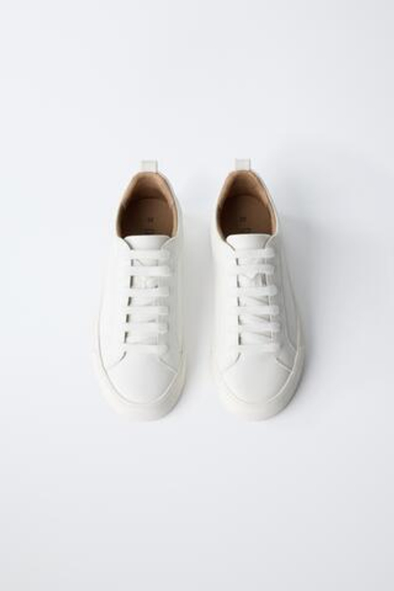 ZARA БАЗОВЫЕ КЕДЫ, БЕЛЫЙ
