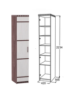 Пенал Ольга-13 ЛДСП шкаф 1-но дв для белья ясень анкор темн/ясень анкор св