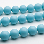 "Майорка" с эффектом сатин, цвет бирюзовый, диаметр 10,4 мм, цена за 9 шт (1/4 нити)