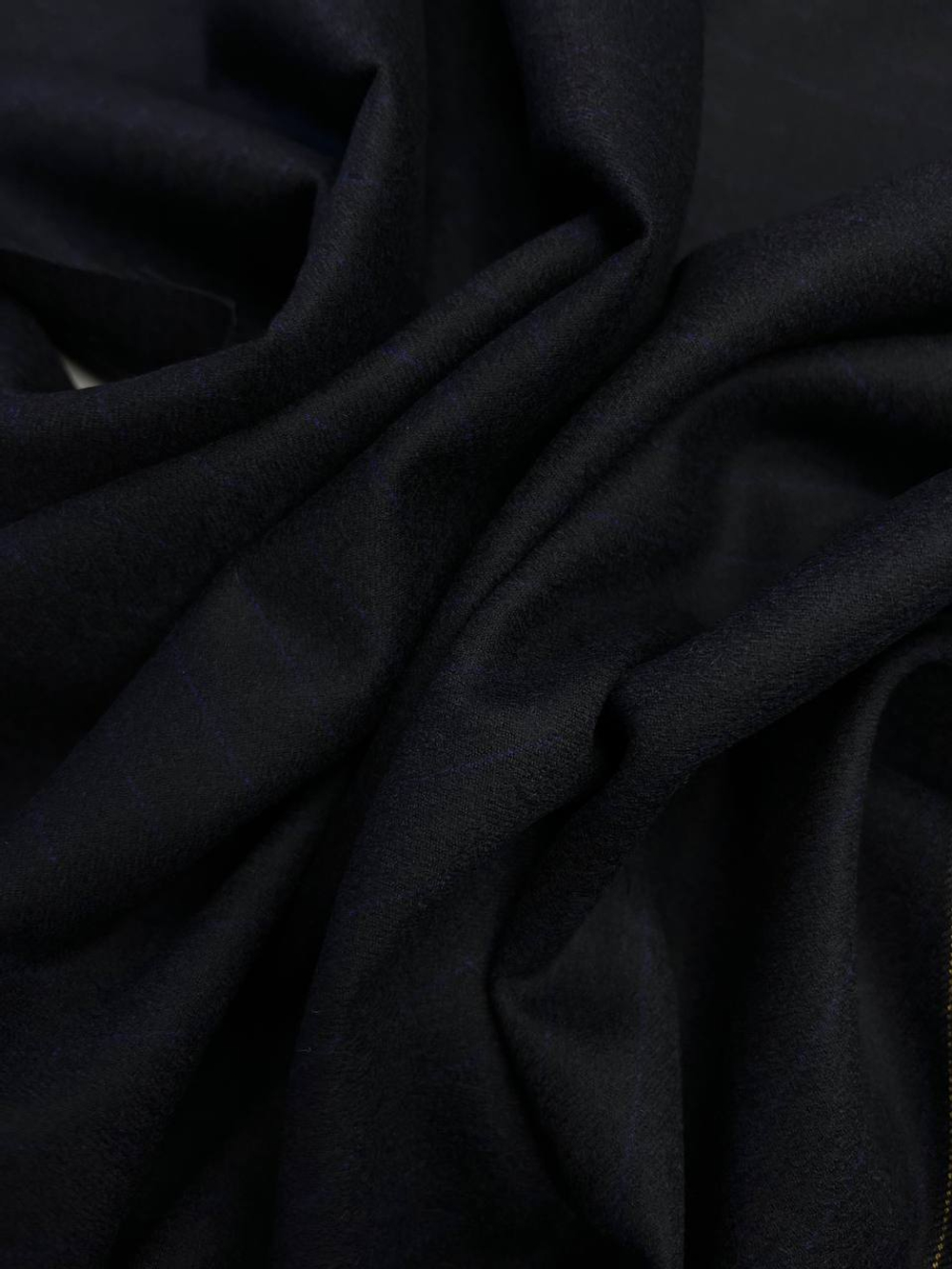 Шерсть мериноса костюмно-плательная Schmitz & Lombard 100'S темно-синяя в полоску