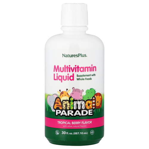 NaturesPlus, Animal Parade®, жидкий мультивитаминный комплекс, со вкусом тропических ягод, 887,1 мл (30 жидк. унций)