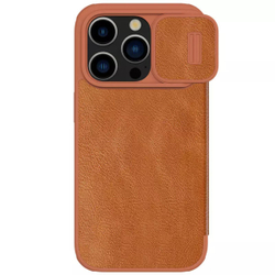 Кожаный чехол-книжка Nillkin Leather Qin Pro c защитой камеры для iPhone 15 Pro Max