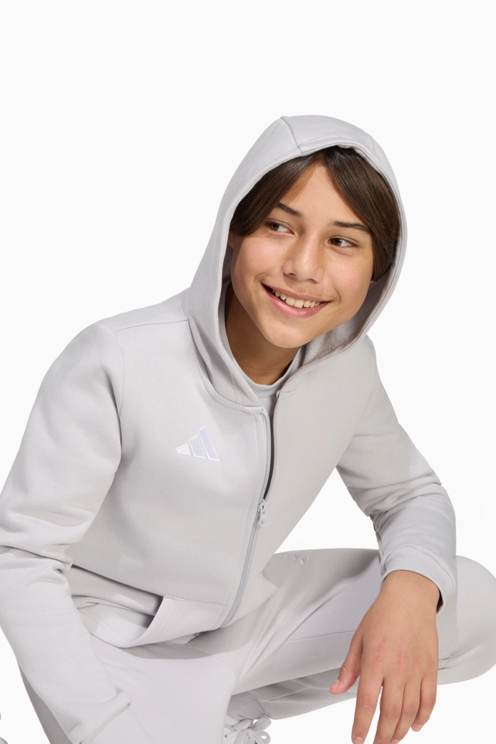 Кофта adidas Entrada 26 Sweat Full-Zip Junior - серый
