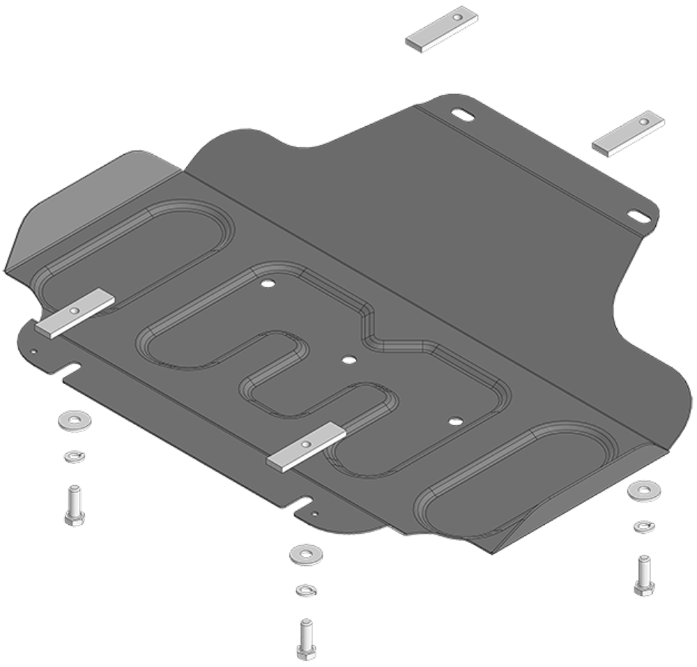 Защита картера двигателя. 2 мм, Сталь. для Jac T9 2024-н.в., Motodor.78316