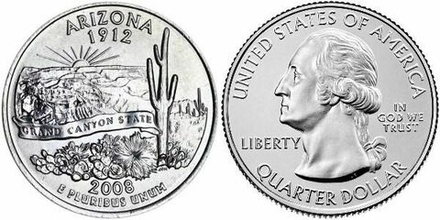 США 25 центов 2008 Квотеры «50 штатов» - Аризона