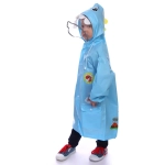 Дождевик-плащ детский «Рокки-Динозаврик» с капюшоном, рукава на резинке, цвет голубой, размер L(68*50см) ДоброСад