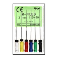 K-Files №15-40 (31мм) ассорти Mani К-Файлы (6шт.) Мани, каналорасширители ручные, эндодонтические