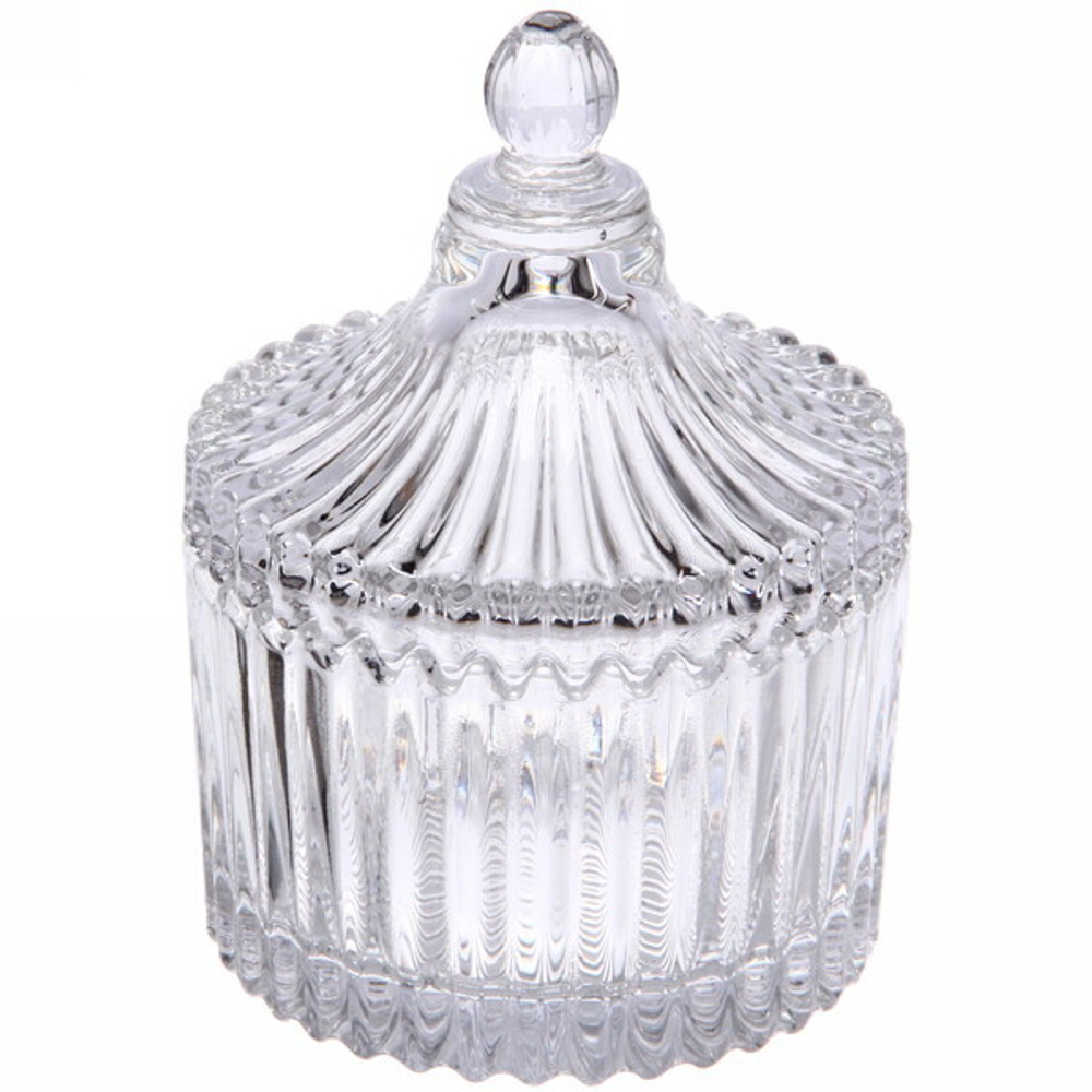 Сахарница стеклянная 460мл «Пирамидка» 14*13см