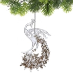 Подвеска «Павлиний хвост» 15*8 см, Белый/Золотой блеск