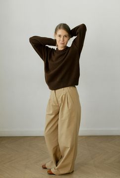 Джемпер Л.Т., 100% шерсть ягнёнка, цвет лечебная грязь.