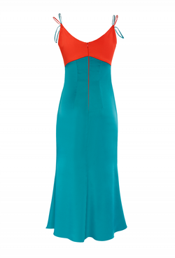 Платье на лямках изумрудное13-19 SS