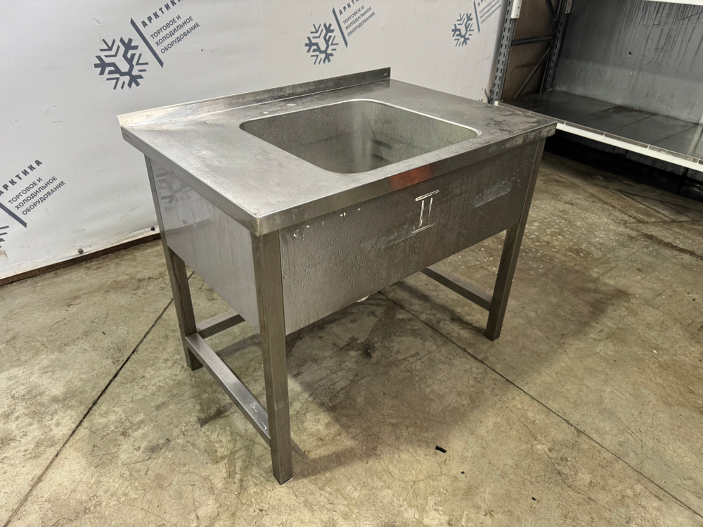 Мойка односекционная 1000х700х860 из нержавеющей стали (основание профиль 4х4)