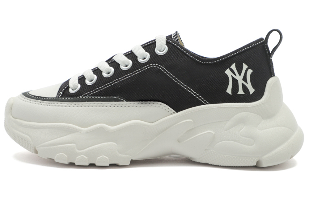 MLB Chunky High thick-soled canvas increased low-cut daddy shoes for men and women the same style black