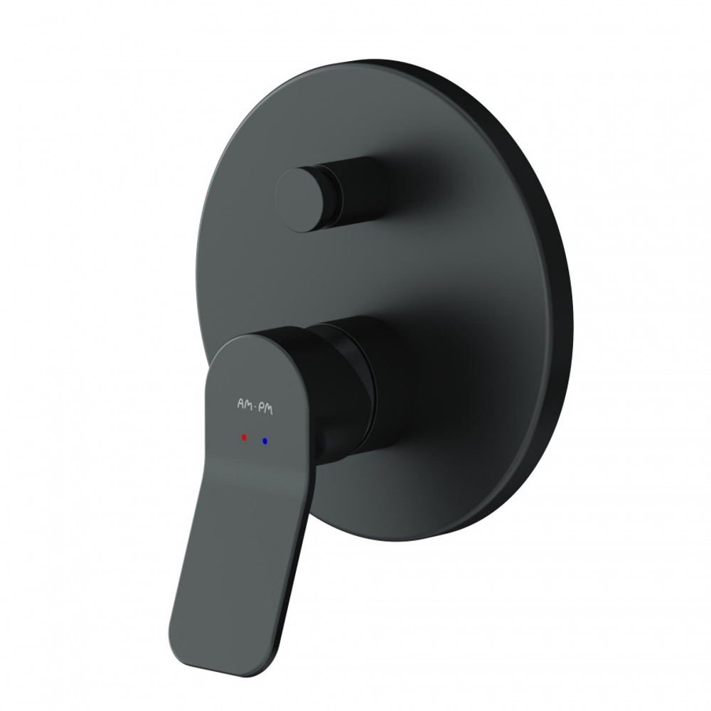 Набор: смеситель для ванны и душа, верхний душ с держателем, душевой набор и шланговое присоединение AM.PM X-Joy FB85A1RH22