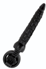 Черная вибронасадка Black&Red для двойного проникновения - 24 см. (Цвет: черный)