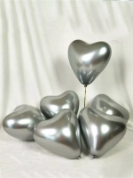 Латексный шар «Сердце», хромированный, 30 см
