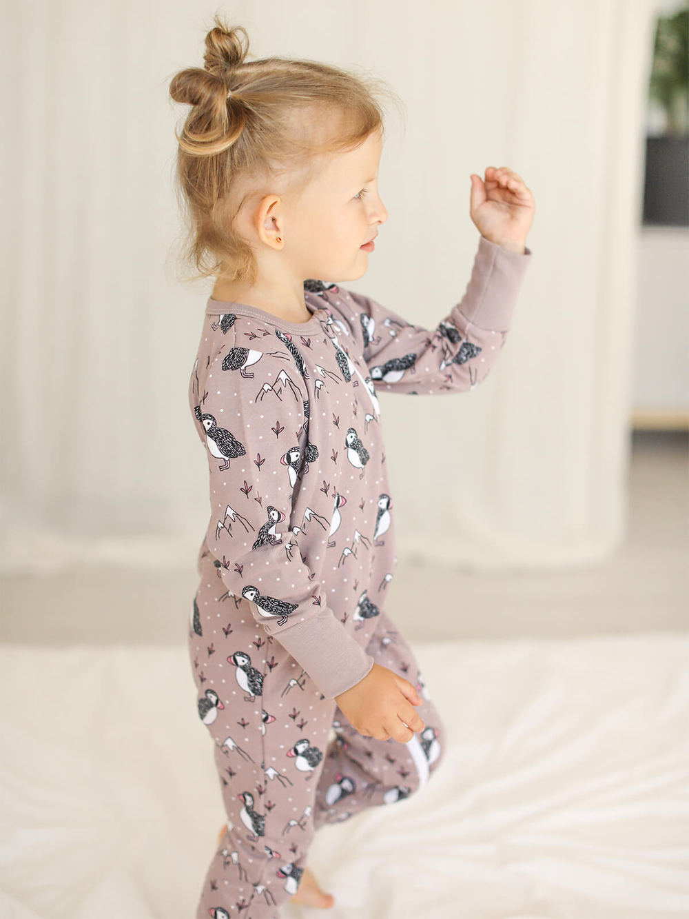 Утеплённый комбинезон с открытой ножкой Mjölk Sleep and Play Птички