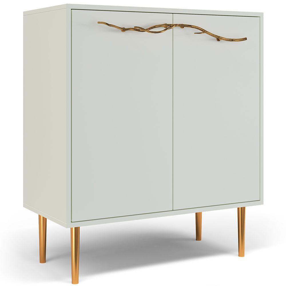 Комод Арт Колор matte Стайл Голд с 2 полками Белый опал матовый