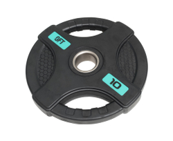 Диск олимпийский обрезиненный черный с двумя хватами 10 кг