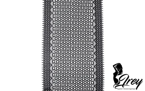 906 ОПТ Кружево эластичное 19 см, перфорация, Италия, черный 170