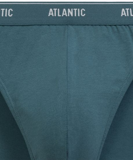 Мужские трусы (2шт) слипы спорт Atlantic 2RMP-094, хлопок, серый меланж + морской